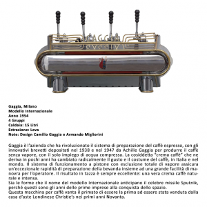 Modello "Internazionale" - Gaggia (Milano, 1954)